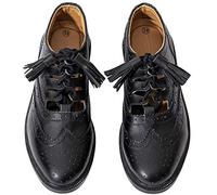 Ghillie Brogues Leather Scottish Kilt Shoes, Black (UK 9 / EU 43)