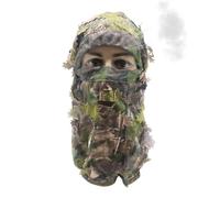 Ghillie Camouflage Hood - Realistic Leaf disguises, Adaptive Netted maskss, Full Coverage Balaclava, Offering Airflow Comfort | Field Usage During Airsoft Filming Birdwatching Stage Cosplay Activities