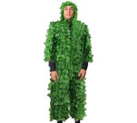 Ghillie Costume - Polyester Mesh Leaf Costume, Camouflage Outfit, 3D Design | Lightweight Breathable Fit, Wildlife Photography, Bird Watching, Halloween, Secret Room