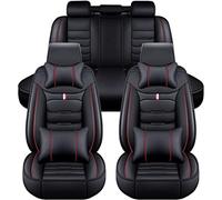 GHIOSA Car Leather Seat Cover Sets for BMW 330e 2016 2017 2018 2019 2020 2021,Front Rear 5 Seats Protectors Waterproof Wear Resistant Cushions Full Set Interior Accessories,C-Black Red