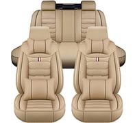 GHIOSA Car Leather Seat Cover Sets for BMW 330e 2016 2017 2018 2019 2020 2021,Front Rear 5 Seats Protectors Waterproof Wear Resistant Cushions Full Set Interior Accessories,A-Beige