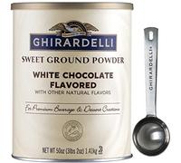 Ghirardelli - Sweet Ground White Chocolate Gourmet Flavored Powder 3.12 lb with Ghirardelli Stamped Barista Spoon