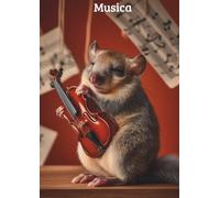 Ghiro per musica: Dimensione A4 a quadretti 5mm.Il quaderno con copertina illustrata con animali per ogni materia - Per studenti curiosi, creativi e pronti ad amare la scuola!