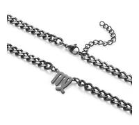 GHIUYUI Zodiac Sign Pendant Necklaces for Women Men Stainless Steel Leo Constellation Horoscope Astrology Jewelry, 6.5mm Diamond Cut Cuban Link Curb Chain 18+2 inches, 6.5 mm, Stainless Steel, No