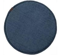 Ghjceviov Breathable Cotton And Linen Chair Cushion, Round Seat Cushion With Elastic Ties Hooks, Diameter 30cm/33cm/35cm/40cm/45cm Anti-Slip Kitchen Chair Pad(Navy Blue,35 * 35cm)