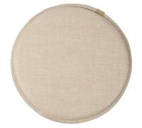 Ghjceviov Breathable Cotton And Linen Chair Cushion, Round Seat Cushion With Elastic Ties Hooks, Diameter 30cm/33cm/35cm/40cm/45cm Anti-Slip Kitchen Chair Pad(Beige White,40 * 40cm)
