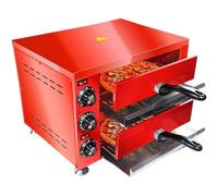 GHJIUYTFV Countertop Pizza Oven Electric Indoor Pizza Oven With Viewing Window Commercial Stainless Steel 2-Layers Pizza Cooker With Timer