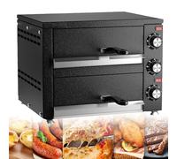 GHJIUYTFV Pizza Oven, 2-Tier Commercial Pizza Maker, Stainless Steel Pizza Cookerwith Pizza Stone And Timer, For Hotel Restaurant Home Baked