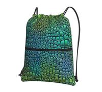Ghjkfbf Alligator Skin Print Drawstring Gym Bag, Backpack Swimming Bag With Outside Zipper, Sports Yoga Beach Football