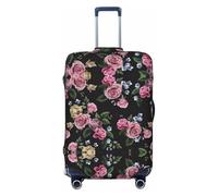 Ghjkfbf Black Blackgound Rose Print Luggage Suitcase Cover Protector Luggage Washable Covers With Concealed Zipper, Black, L