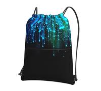 Ghjkfbf Blue Line Print Drawstring Gym Bag, Backpack Swimming Bag With Outside Zipper, Sports Yoga Beach Football