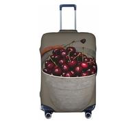 Ghjkfbf Bucket With Full Of Cherries Print Luggage Suitcase Cover Protector Luggage Washable Covers With Concealed Zipper, Black, L