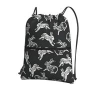Ghjkfbf Bunny Rabbit Print Drawstring Gym Bag, Backpack Swimming Bag With Outside Zipper, Sports Yoga Beach Football