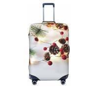 Ghjkfbf Christmas Garland With Lights Print Luggage Suitcase Cover Protector Luggage Washable Covers With Concealed Zipper, Black, L