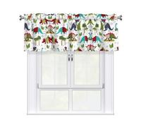 Ghjkfbf Colorful Dinosaurs Print Rod Pocket Window Valance Curtains,Curtain Valance for Bathroom Bedroom Living Room