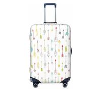 Ghjkfbf Colorful Hand Drawn Art With Boho Style Arrows Print Luggage Suitcase Cover Protector Luggage Washable Covers With Concealed Zipper, Black, XL