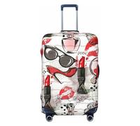 Ghjkfbf Cosmetic Perfume Art Print Luggage Suitcase Cover Protector Luggage Washable Covers With Concealed Zipper, Black, S