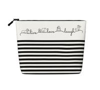 Ghjkfbf Cute Animal Farm Dog Print Single Layer Fake Hemp Makeup Bag Zipper Toiletry Bag Zipper Accessories