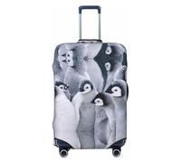 Ghjkfbf Cute Penguin1 Print Luggage Suitcase Cover Protector Luggage Washable Covers With Concealed Zipper, Black, XL