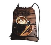 Ghjkfbf Delicious Heart Coffee Print Drawstring Gym Bag, Backpack Swimming Bag With Outside Zipper, Sports Yoga Beach Football