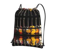 Ghjkfbf Electric Guitar Print Drawstring Gym Bag, Backpack Swimming Bag With Outside Zipper, Sports Yoga Beach Football