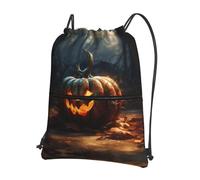 Ghjkfbf Fall Pumpkin Print Drawstring Gym Bag, Backpack Swimming Bag With Outside Zipper, Sports Yoga Beach Football