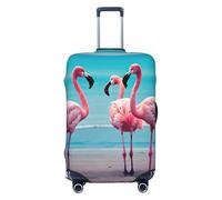 Ghjkfbf Flamingo Beach Print Luggage Suitcase Cover Protector Luggage Washable Covers With Concealed Zipper, Black, XL