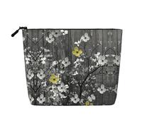 Ghjkfbf Floral Wall Art Print Single Layer Fake Hemp Makeup Bag Zipper Toiletry Bag Zipper Accessories