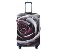 Ghjkfbf Gothic Rose Flower Print Luggage Suitcase Cover Protector Luggage Washable Covers With Concealed Zipper, Black, L