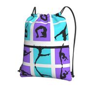 Ghjkfbf Gymnastics Game Print Drawstring Gym Bag, Backpack Swimming Bag With Outside Zipper, Sports Yoga Beach Football