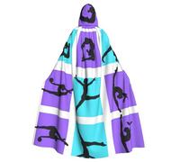Ghjkfbf Gymnastics Game Print Halloween Hooded Cloak Adults Stylish Cape For Carnivals Themed Parties Cosplays