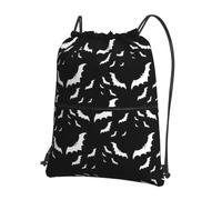 Ghjkfbf Halloween Flying Bats Print Drawstring Gym Bag, Backpack Swimming Bag With Outside Zipper, Sports Yoga Beach Football