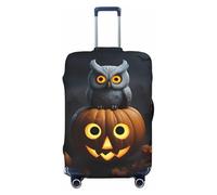 Ghjkfbf Halloween Owl Ghost Pumpkin 1 Print Luggage Suitcase Cover Protector Luggage Washable Covers With Concealed Zipper, Black, M