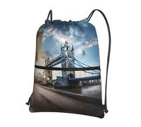 Ghjkfbf Historic Old Tower Bridge London Print Drawstring Gym Bag, Backpack Swimming Bag With Outside Zipper, Sports Yoga Beach Football
