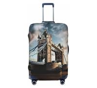 Ghjkfbf Historic Old Tower Bridge London Print Luggage Suitcase Cover Protector Luggage Washable Covers With Concealed Zipper, Black, XL