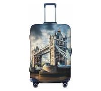 Ghjkfbf Historic Old Tower Bridge London Print Luggage Suitcase Cover Protector Luggage Washable Covers With Concealed Zipper, Black, XL