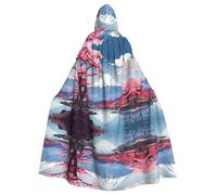 Ghjkfbf Japan Mount Fuji Landscape Print Cloak With Hood,Unisex Hooded Halloween Christmas Cloak Costumes Party Cape