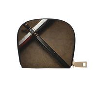 Ghjkfbf Japanese Samurai Sword Print Casual Leather Wallet For Men Women Classic Zipper Pocket Credit Card Coin Purse