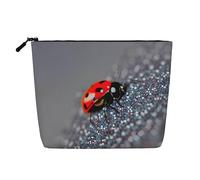 Ghjkfbf Ladybugs Pattern Infinite Speckled Print Single Layer Fake Hemp Makeup Bag Zipper Toiletry Bag Zipper Accessories