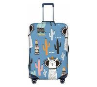 Ghjkfbf Llama Cactus Desert Plant Print Luggage Suitcase Cover Protector Luggage Washable Covers With Concealed Zipper, Black, L