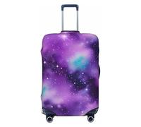 Ghjkfbf Magic Galaxy Sky Purple Print Luggage Suitcase Cover Protector Luggage Washable Covers With Concealed Zipper, Black, L