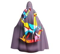 Ghjkfbf Origami Multicolor Papercraft Cranes 1 Print Cloak With Hood,Unisex Hooded Halloween Christmas Cloak Costumes Party Cape