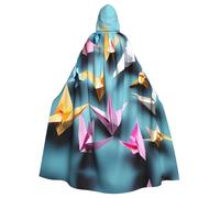 Ghjkfbf Origami Paper Cranes Print Cloak With Hood,Unisex Hooded Halloween Christmas Cloak Costumes Party Cape