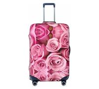 Ghjkfbf Pink Rose Print Luggage Suitcase Cover Protector Luggage Washable Covers With Concealed Zipper, Black, L
