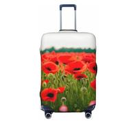 Ghjkfbf Poppy Flowers Vivid Petals Print Luggage Suitcase Cover Protector Luggage Washable Covers With Concealed Zipper, Black, L