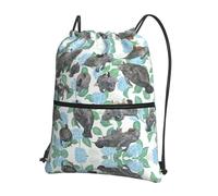 Ghjkfbf Rabbits Manatees Print Drawstring Gym Bag, Backpack Swimming Bag With Outside Zipper, Sports Yoga Beach Football