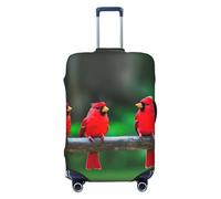 Ghjkfbf Red Cute Birds Print Luggage Suitcase Cover Protector Luggage Washable Covers With Concealed Zipper, Black, L