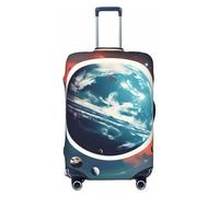 Ghjkfbf Space Planet Earth Print Luggage Suitcase Cover Protector Luggage Washable Covers With Concealed Zipper, Black, S