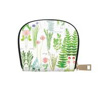 Ghjkfbf Springtime Herb Garden Print Casual Leather Wallet For Men Women Classic Zipper Pocket Credit Card Coin Purse