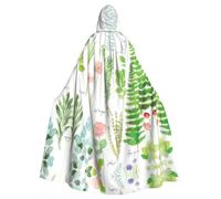 Ghjkfbf Springtime Herb Garden Print Halloween Hooded Cloak Adults Stylish Cape For Carnivals Themed Parties Cosplays